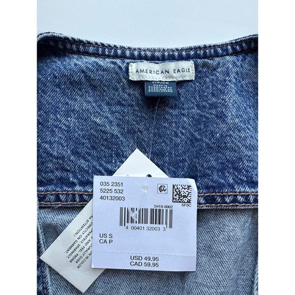 NWT American Eagle Blue Denim Vest Size Small - Picture 10 of 10